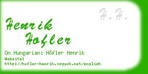 henrik hofler business card