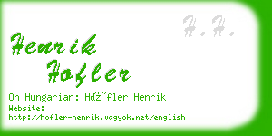 henrik hofler business card